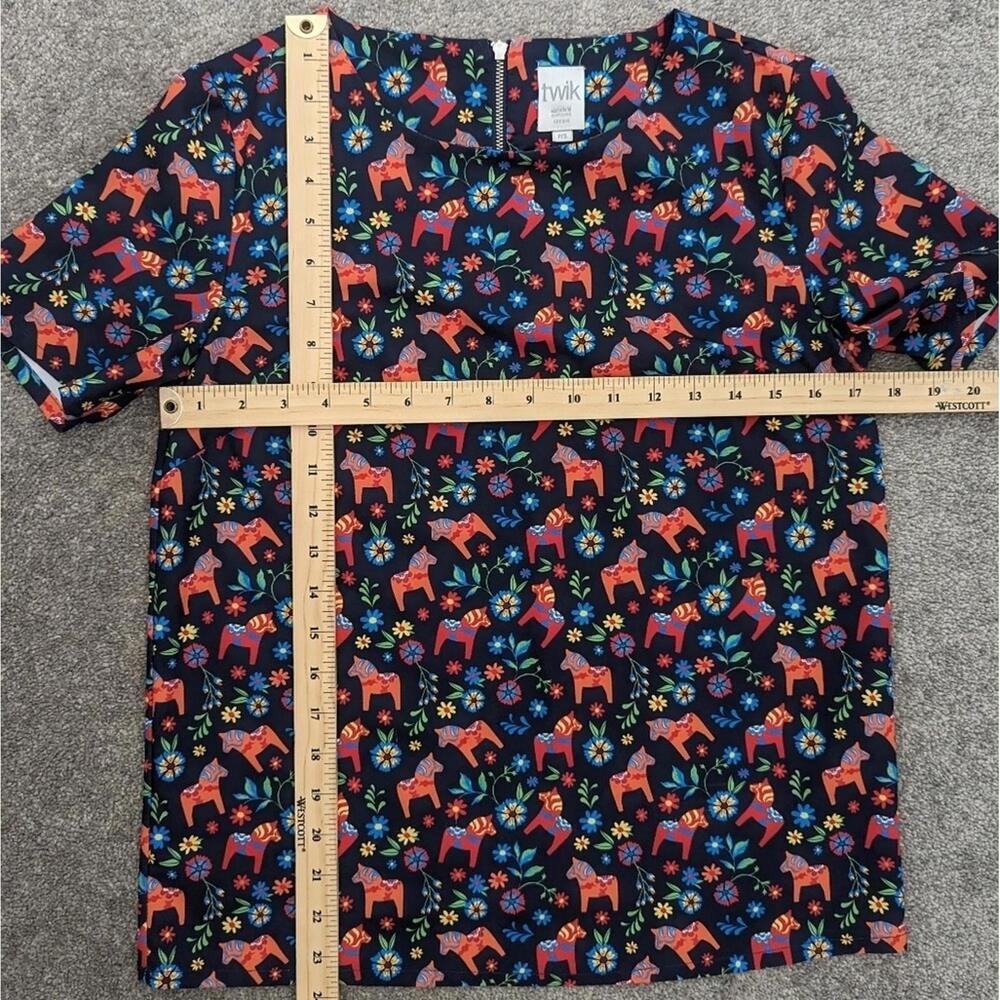 Twik PIÑATA print short sleeve oversized blouse women's small - Picture 7 of 11
